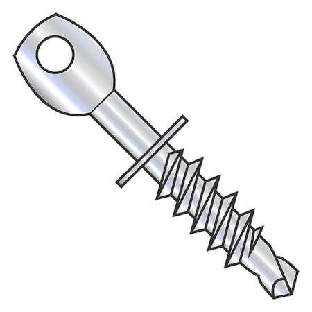 Usa Industrials Lag Screw, 1/4"-10, 3 1/4 in, Steel, Zinc Plated Eye Drive BULK-SCRW-10406